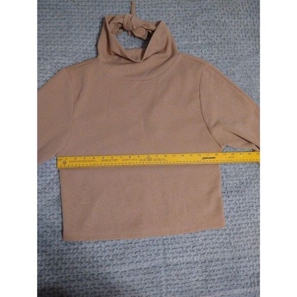 Zara Cowl Neck tie back top Size Md Camel Boho Y2K Feminine - Picture 10 of 11